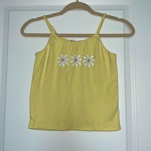 Yellow Tank Top with Daisies